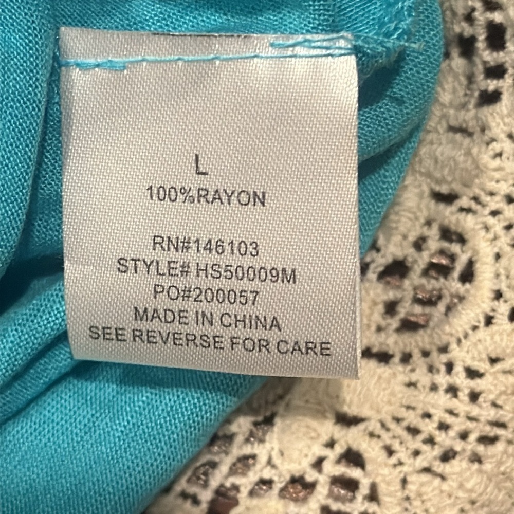 Medium Asymmetrical Blue Cap Sleeve Tee - Picture 7 of 9